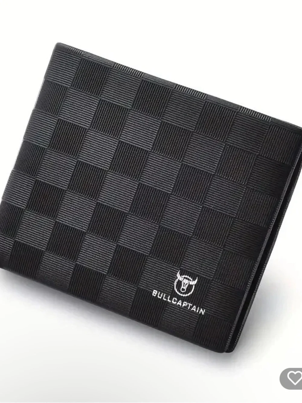 Men's Black Checkered Bi-Fold Card Wallet